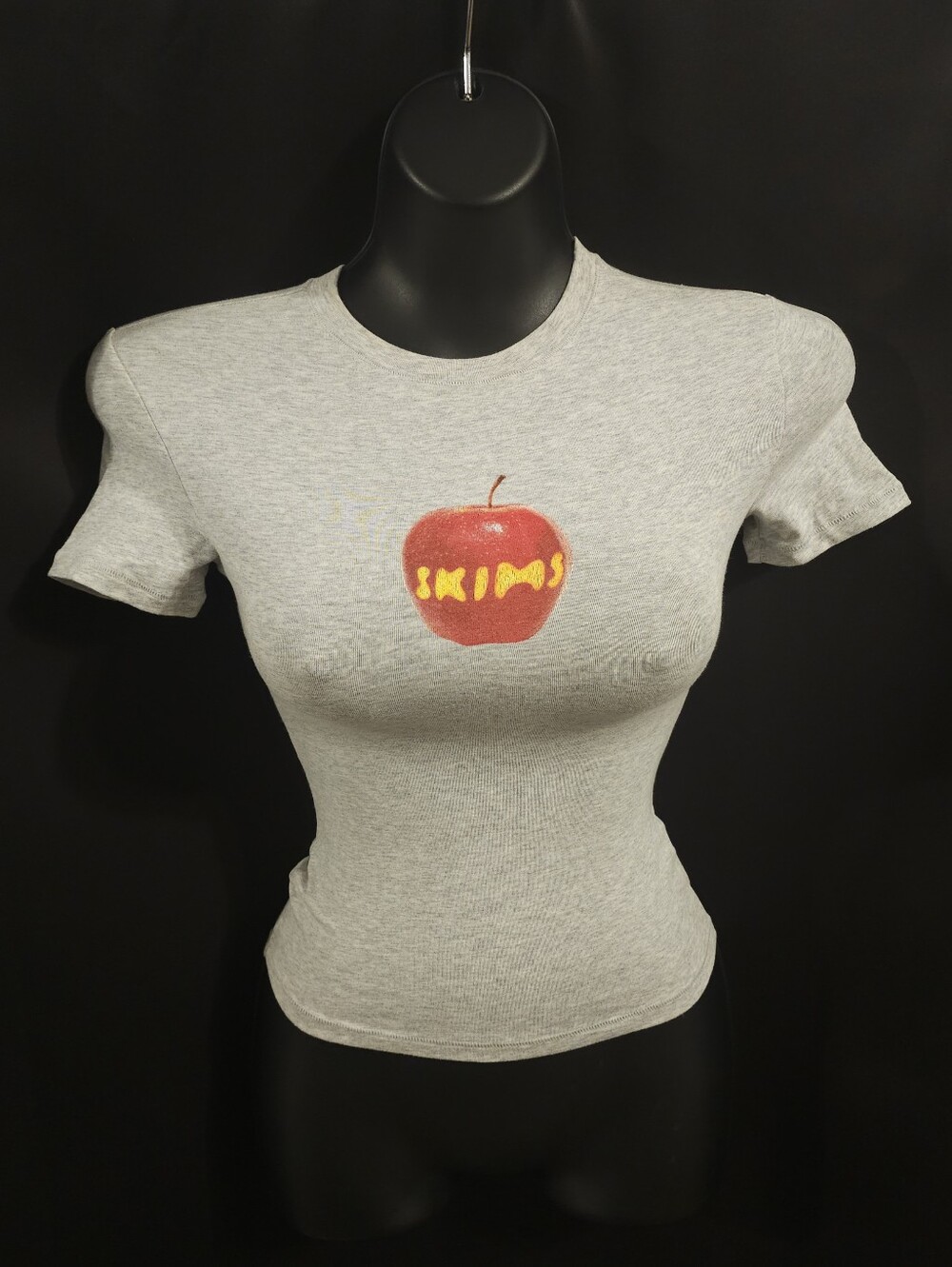 Skims Cotton Jersey T-Shirt NYC Big Apple Light Heather Grey Size XXS Tag Defect